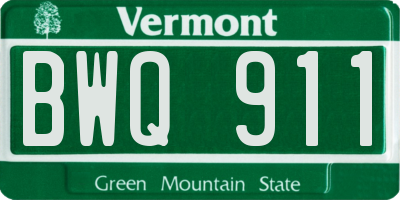 VT license plate BWQ911