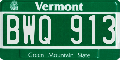 VT license plate BWQ913