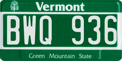 VT license plate BWQ936
