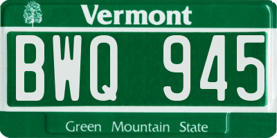 VT license plate BWQ945