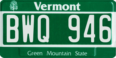 VT license plate BWQ946