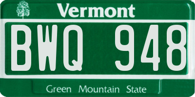 VT license plate BWQ948