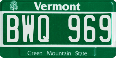 VT license plate BWQ969