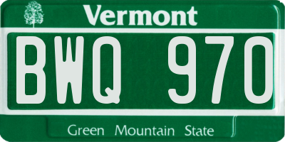VT license plate BWQ970