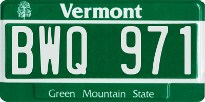 VT license plate BWQ971