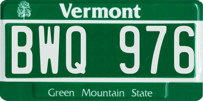 VT license plate BWQ976