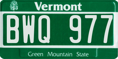 VT license plate BWQ977