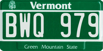 VT license plate BWQ979