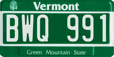 VT license plate BWQ991
