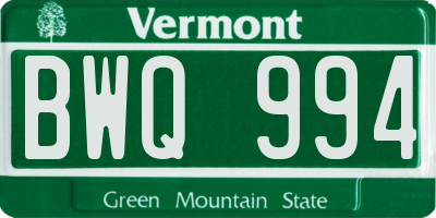 VT license plate BWQ994
