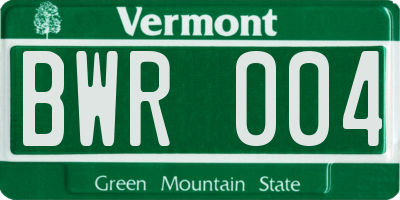 VT license plate BWR004