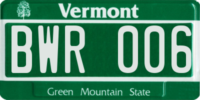 VT license plate BWR006