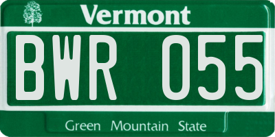 VT license plate BWR055