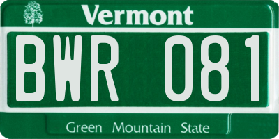 VT license plate BWR081