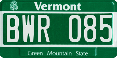 VT license plate BWR085