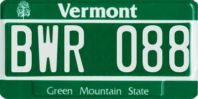 VT license plate BWR088