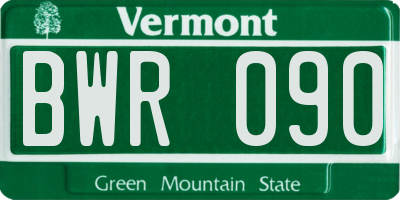 VT license plate BWR090