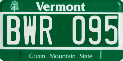VT license plate BWR095