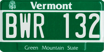 VT license plate BWR132