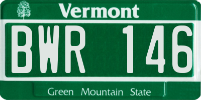 VT license plate BWR146