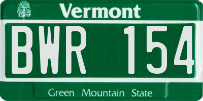 VT license plate BWR154