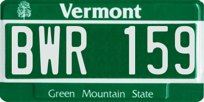 VT license plate BWR159