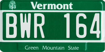 VT license plate BWR164