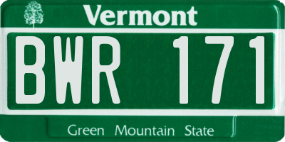 VT license plate BWR171