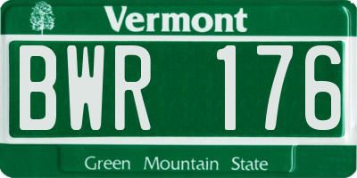 VT license plate BWR176