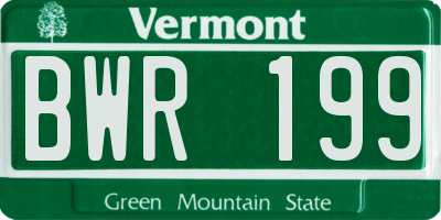 VT license plate BWR199