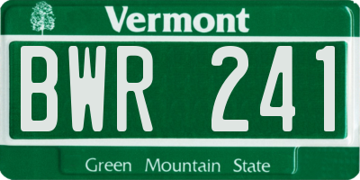 VT license plate BWR241