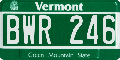 VT license plate BWR246