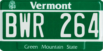 VT license plate BWR264