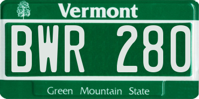 VT license plate BWR280