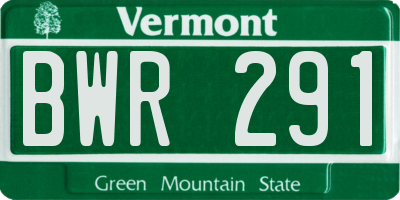 VT license plate BWR291