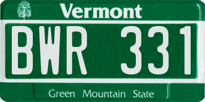 VT license plate BWR331