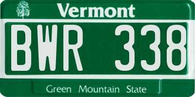 VT license plate BWR338