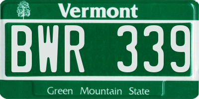 VT license plate BWR339