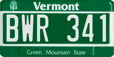 VT license plate BWR341