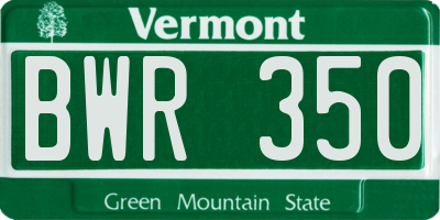 VT license plate BWR350