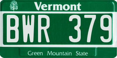 VT license plate BWR379