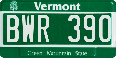 VT license plate BWR390