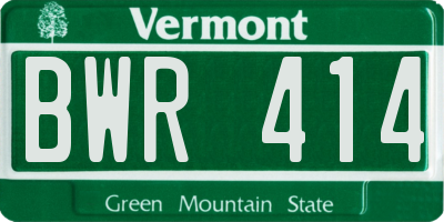 VT license plate BWR414