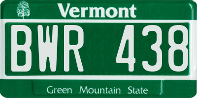 VT license plate BWR438