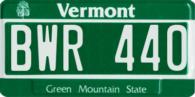 VT license plate BWR440