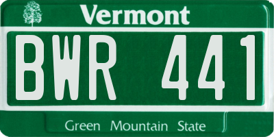 VT license plate BWR441