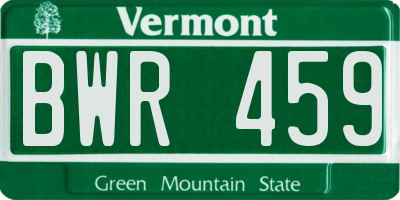 VT license plate BWR459