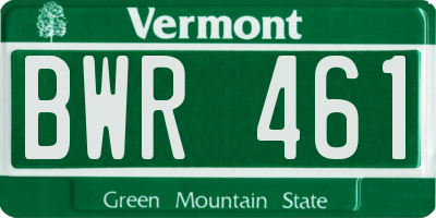 VT license plate BWR461