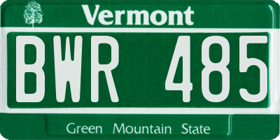 VT license plate BWR485