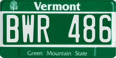 VT license plate BWR486
